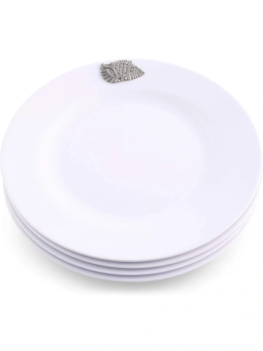 Arthur Court Coastal Nautical  Dinner Plates Set Of 6 Shell Accent